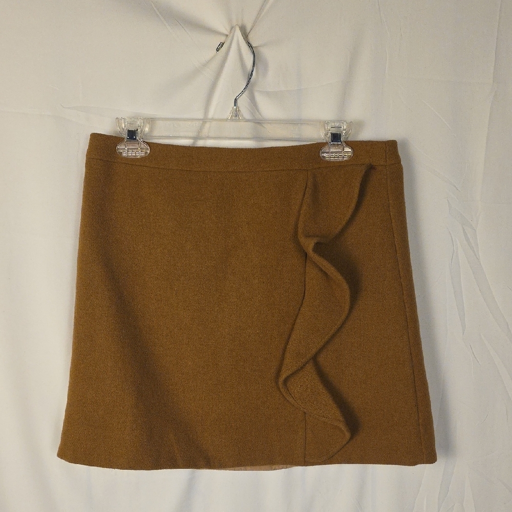 J.Crew Merchantile Chic Tan Ruffle Mini Skirt